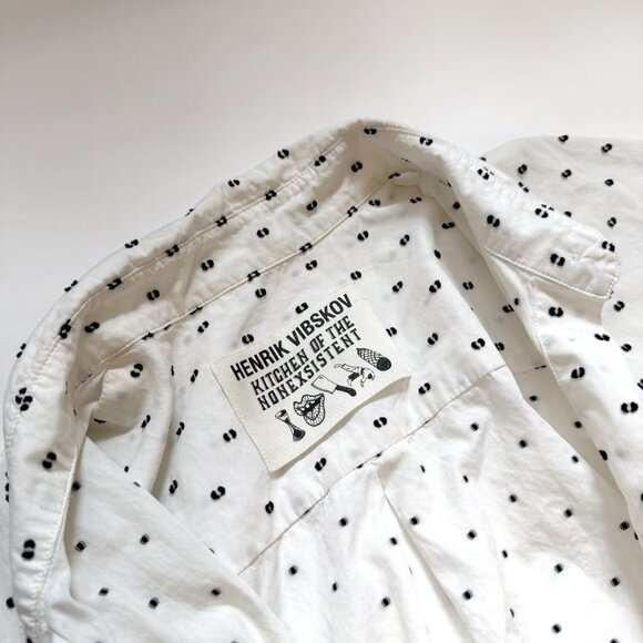 Henrik Vibskov bumble shirt dress in White with woven polka dot pattern - Picture 10 of 12